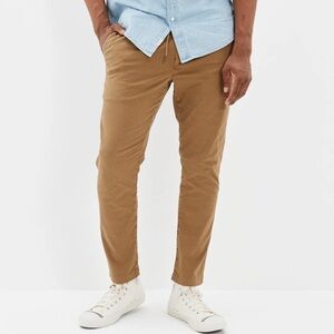 AE Flex Lived-in Trekker Khaki Drawstring Easy Pant, NWT
